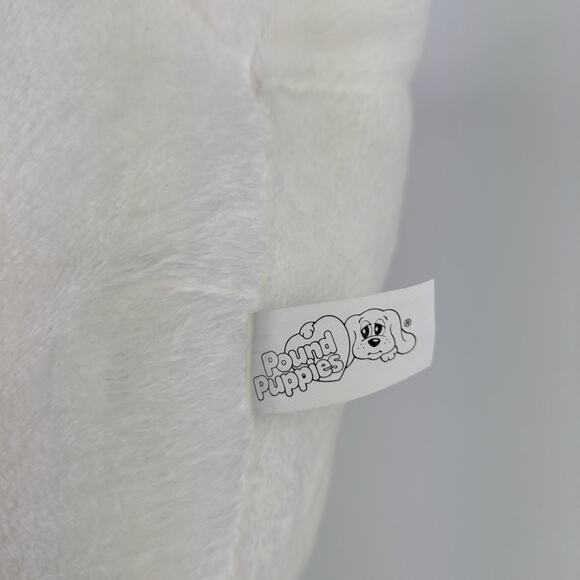 2007 Large Pound Puppy Puppies 01300 Autographed Bowling White Red Collar Plush - Picture 9 of 16